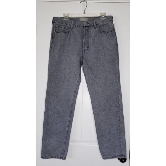 Everlane Relaxed Straight Leg Jean Womens 29 Long Gray Organic Cotton Button Fly - Picture 1 of 11